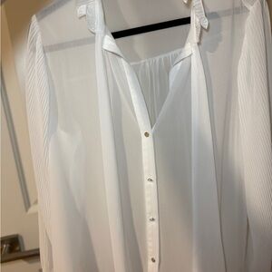 Zara White Ruffled Blouse